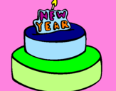 Coloring page New year cake painted bydhruvi
