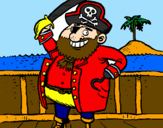Coloring page Pirate on deck painted byrex