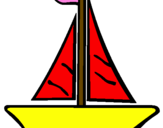 Coloring page Sailing boat painted byale r