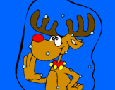 Coloring page Reindeer inside a bubble painted bymike