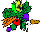 Coloring page vegetables painted byAngelina