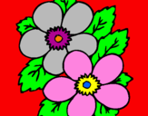 Coloring page Flowers painted byanonymous