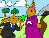 Coloring page Rabbits painted bywillsie