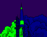 Coloring page Rocket launch painted byshorty