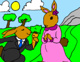 Coloring page Rabbits painted bycitty