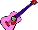 Coloring page Spanish guitar II painted byelectric g 1