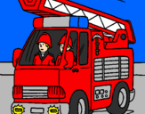Coloring page Fire engine painted byPatrick