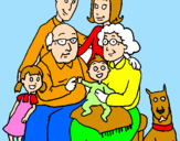 Coloring page Family  painted byla familia