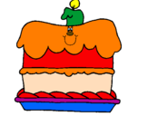 Coloring page Birthday cake painted bybenjamin