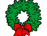 Coloring page Christmas wreath painted bymary