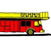 Coloring page Fire engine with ladder painted byDaniel