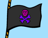 Coloring page Pirate flag painted byvincent