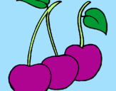 Coloring page cherries painted byJorge