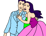 Coloring page The bride and groom painted byPARA ALARILLA