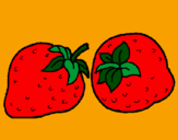 Coloring page strawberries painted byRina