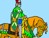 Coloring page Knight on horseback painted byHANNAH