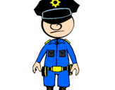 Coloring page Cop painted bypolice