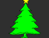 Coloring page Christmas tree with star painted bylouis