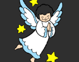 Coloring page Little angel painted byAndrea