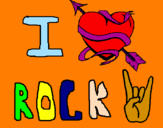Coloring page I love rock painted byRina