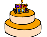 Coloring page New year cake painted byRina