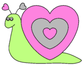 Coloring page Heart snail painted byAndrea