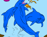 Coloring page Dolphins playing painted byaustin