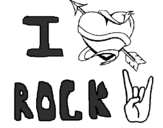 Coloring page I love rock painted byLOOK