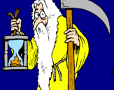 Coloring page Father Time painted byzonga
