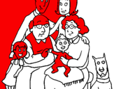 Coloring page Family  painted bygitf