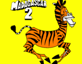 Coloring page Madagascar 2 Marty painted bythiago
