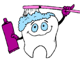 Coloring page Tooth cleaning itself painted bymerlia