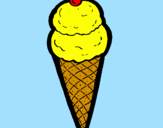 Coloring page Ice-cream cornet painted bymn