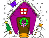 Coloring page christmas card painted byemma low