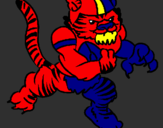 Coloring page Tiger player painted bydd