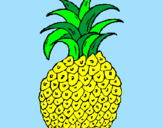 Coloring page pineapple painted bymn