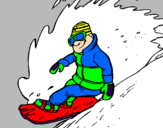 Coloring page Descent on snowboard painted bydawid