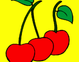 Coloring page cherries painted bymory