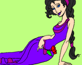 Coloring page Greek woman painted byLisa