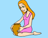 Coloring page Woman and urn painted byvivi