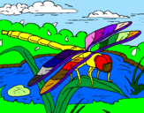 Coloring page Dragonfly painted byana luiza