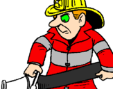 Coloring page Firefighter painted bykelan