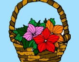 Coloring page Basket of flowers 2 painted byyasmina
