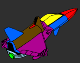 Coloring page Rocket ship painted bykelan