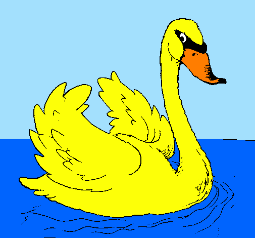 Coloring page Swan in water painted byanaluiza