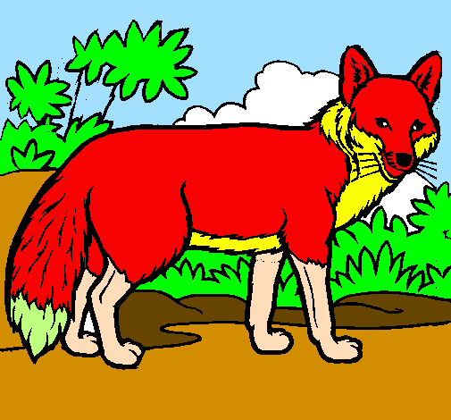 Coloring page Fox painted byana luiza