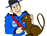 Coloring page Mounted police officer painted bykelan