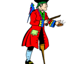 Coloring page Pirate with wooden leg painted bykelan