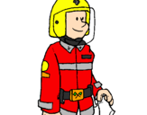 Coloring page Firefighter painted bykelan