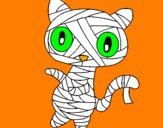 Coloring page Doodle the cat mummy painted byDARACH DUFFIN